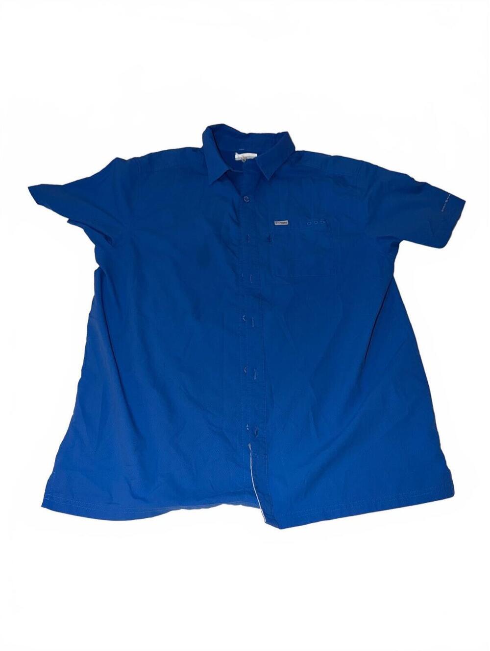 Columbia Men's Blue Short Sleeve Button-Up Shirt Size L